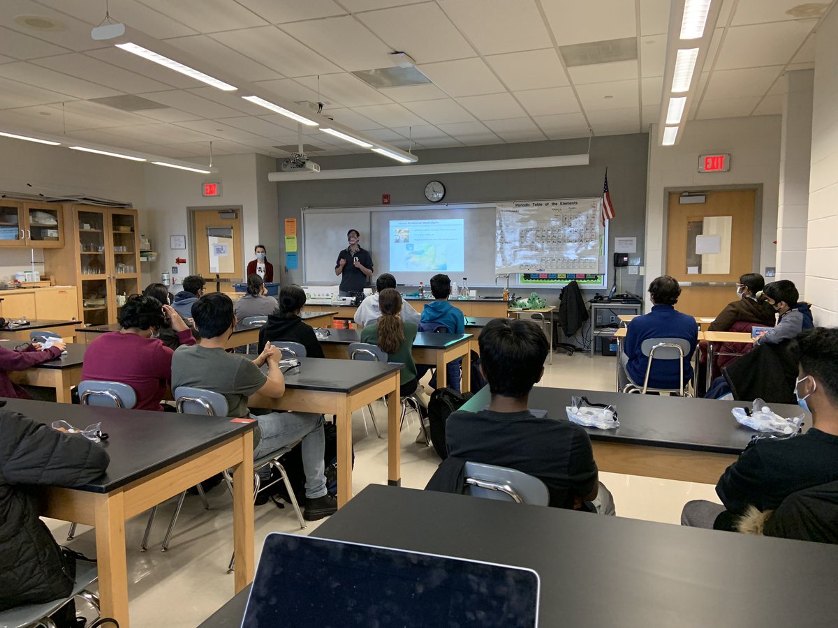 Mr_Stranieri's tweet photo. What a great opportunity my STEM students had today. We were lucky enough to have Dr. Mark Lipke and one of his graduate students, Kaitlyn Dutton, for a guest lecture. We even got to do some hands activities afterwards! @MonroeTwpHS @msweissmonroe https://t.co/YIo5FQUUjL
