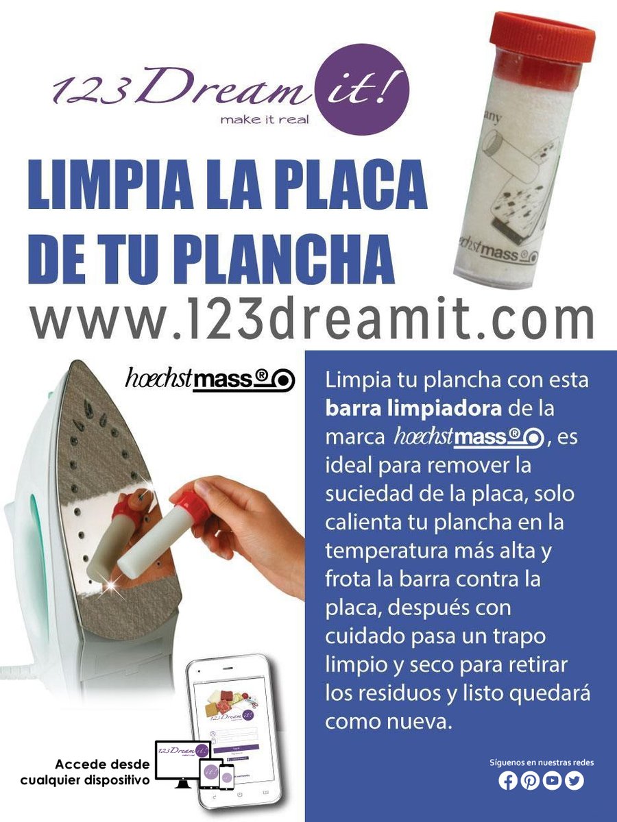 123dreamit's tweet photo. Deja tu plancha como nueva, con esa barrita de la marca #hoechstmass. https://t.co/evvezW8PPT