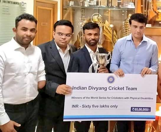 gurudasraut's tweet photo. Thanks to BCCI secretary Hon Jai shah ji and president Saurav Ganguly sir for considering Divyang cricket players in the BCCI constitution and making committee 🙏 
@PCCAIofficials 
@JayShah @SGanguly99 
@BCCI 
@kamblesandeep12 
@shubhamramde 
@santeravindra 
@harbhajan_singh https://t.co/O2KgfAJK9i