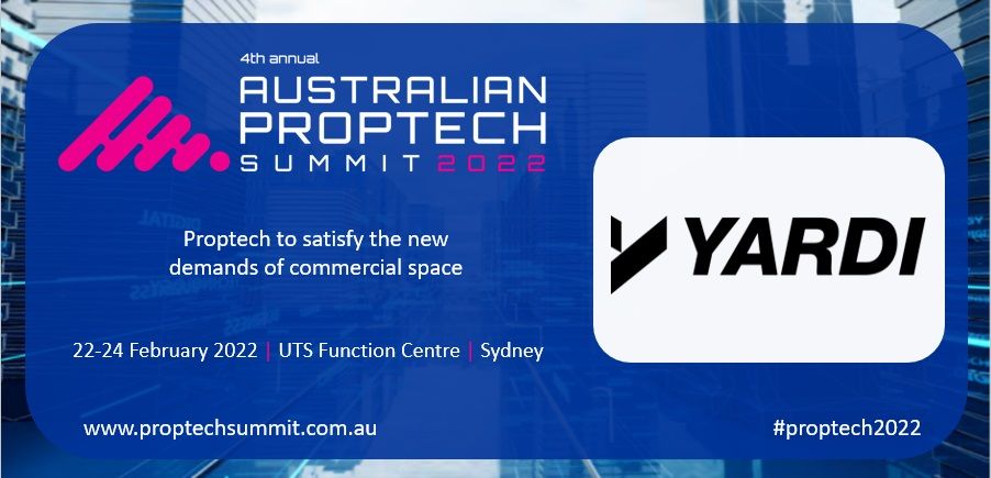 Yardi's tweet image. .@Yardi is excited to be joining the sponsor line-up at the 4th Annual Australian Proptech Summit 2022, taking place Feb. 22-24, 2022. Find out more and save your spot at bit.ly/3pZ1bBV. #Proptech2022 #ProptechSummit #RealEstate #CommercialRealesate