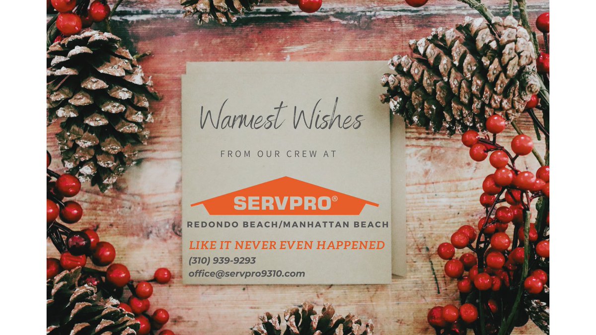 December 21st marks the first day of winter! Our SERVPRO team wishes you and your family an amazing holiday season. Stay warm and don't forget to call SERVPRO for any restoration needs or emergencies at 310-939-9293.