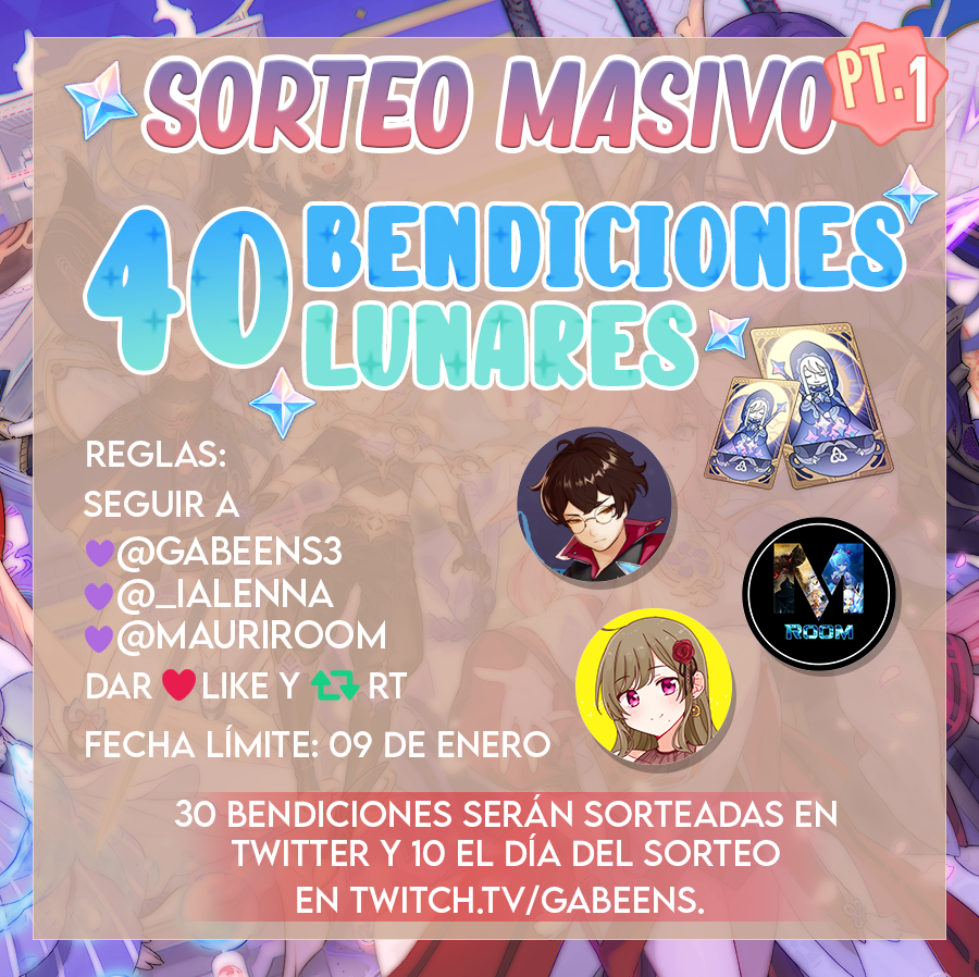 gabeens3's tweet photo. ✨¡SORTEO MASIVO! PT. 1✨

1ra parte de este sorteo collab de Genshin Impact🎄

Para participar debes:
💠Seguir @gabeens3 
💠Seguir @_ialenna 
💠Seguir @MauriRoom 
❤️Dar LIKE y RT a este post!

Termina el 9 de Enero 2022, mucha suerte a todos! https://t.co/gco0Q4YziU