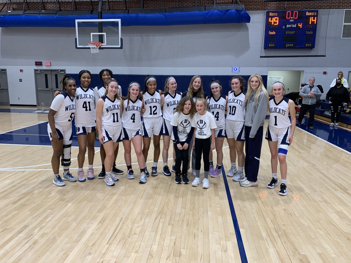 DTGirlsBBall's tweet photo. The Lady Wildcats get the 49-14 over Northeastern. The Lady Wildcats return to the floor tomorrow night against Donegal game time is it for 6 and 7:30. Great night tonight with our first two honorary Lady Wildcat ball girls. @YAscores @JeffReinhart77 #wildcatnation #pagirlshoops https://t.co/kcJHzrWPMq
