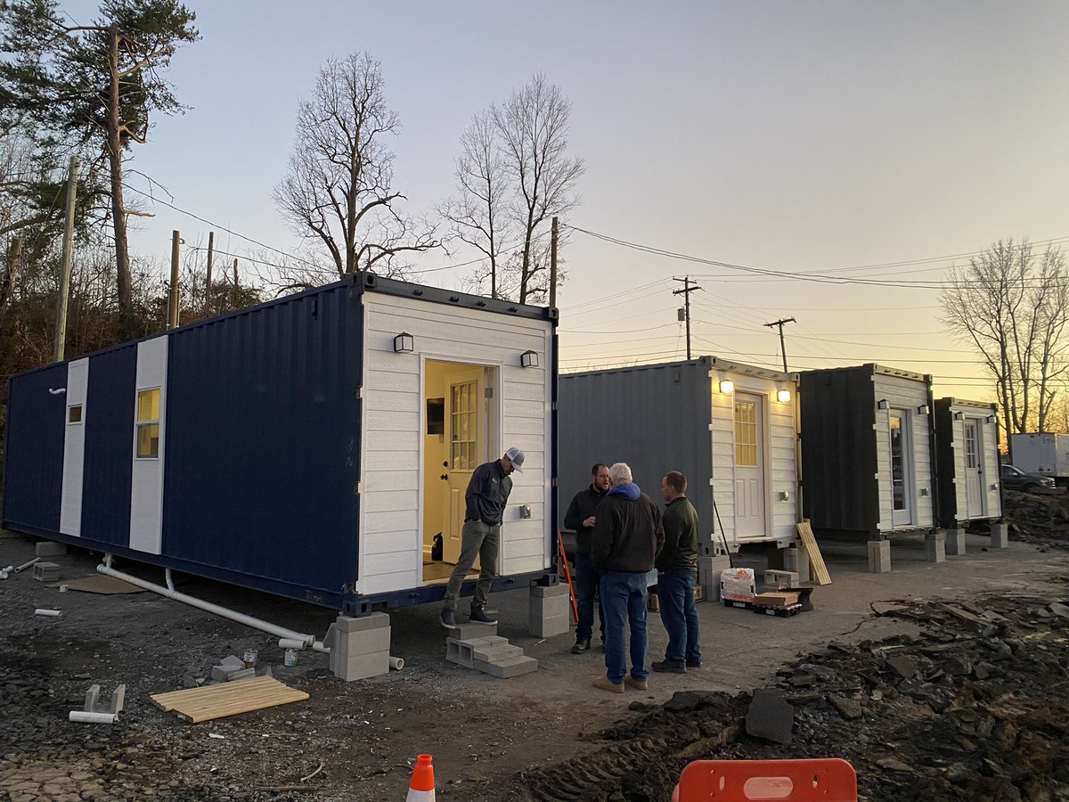 LandBetterment's tweet photo. First ever EKO Village of Hope!  Four homes in four days installed. The stories of our tenants will bring tears to your eyes as it did ours. Words can not express what we are experiencing in Dawson Springs, KY #operationekochristmas https://t.co/bXwVgdjOIB