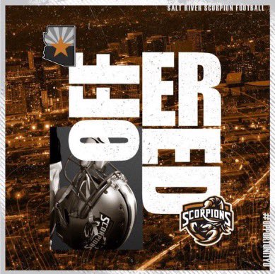 After an amazing talk with <a href="/CoachCast67/">KAS</a> I am very excited and extremely blessed to say that I got my second offer from <a href="/SaltRiverFB/">Salt River Scorpions JUCO Football</a> #OpportunityU #FeeltheSting <a href="/CoachVaughnDame/">Vaughn VanDame</a>  <a href="/thee_coachhorne/">Coach Alec Horne</a> @Coachmontey21