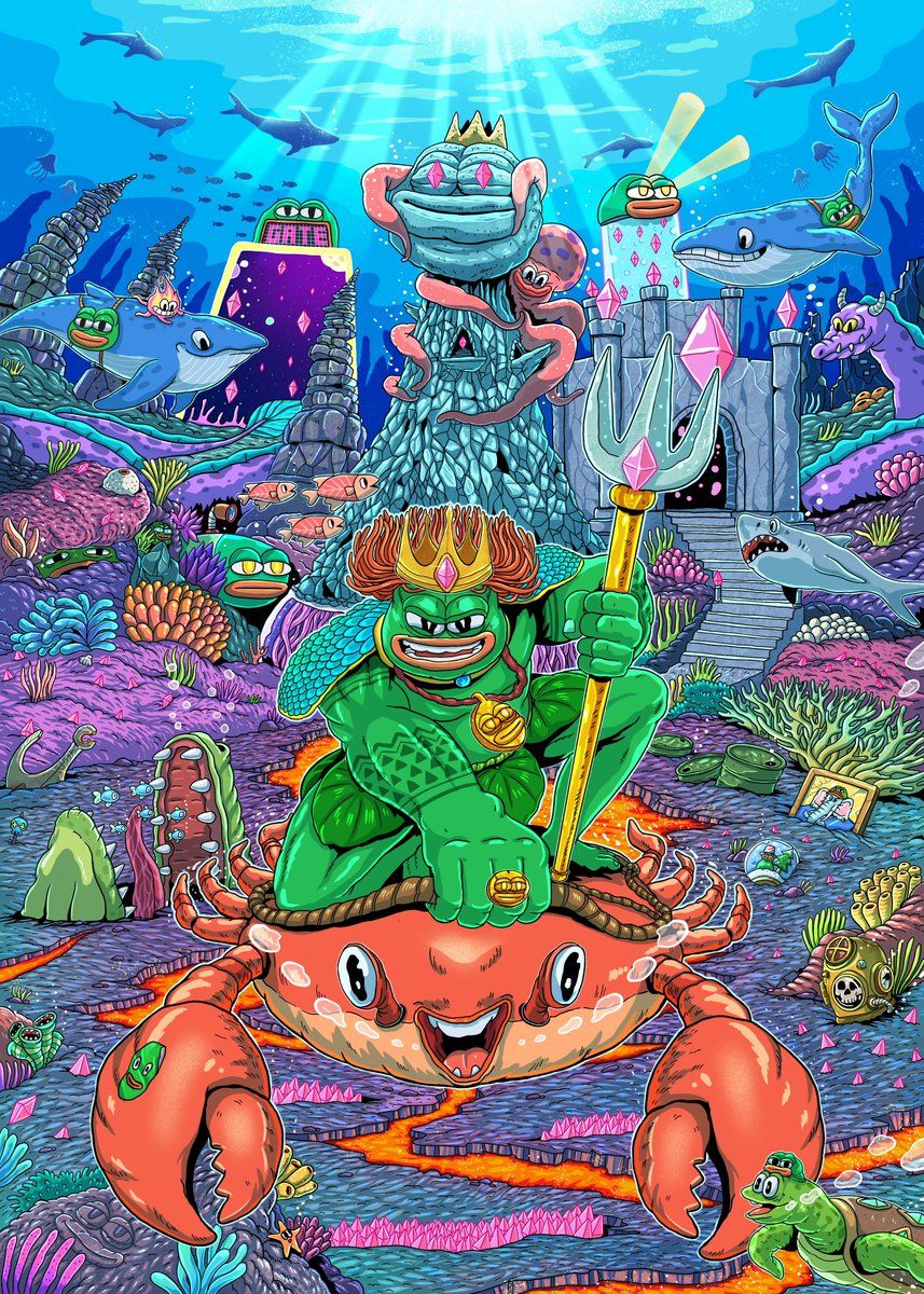 1septemberart's tweet photo. "Pepe of The Sea"🐸👑🌊
Check out this artwork by @1septemberart on @withFND
👇👇👇
https://t.co/pSotJ4vqdi
hope you like it🙏🌈
 #NFTartists #NFTCommmunity #pepethefrog #pepe #FrogFam #NFTs 
@nft_asia
🦑🐳🦈 https://t.co/1JnRngHNgm