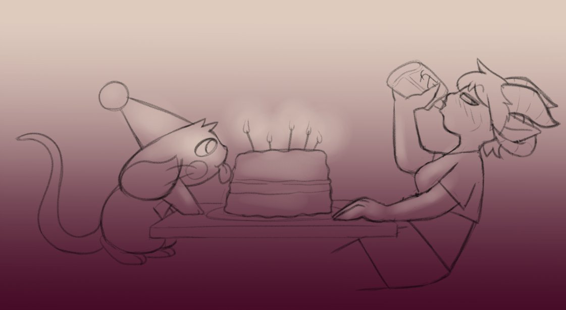 KrexahA's tweet photo. A piece of art from @beebins63  as a belated birthday gift drawn by @Milachu_92 ! 🎂🖤 https://t.co/6S0EkQzV2n