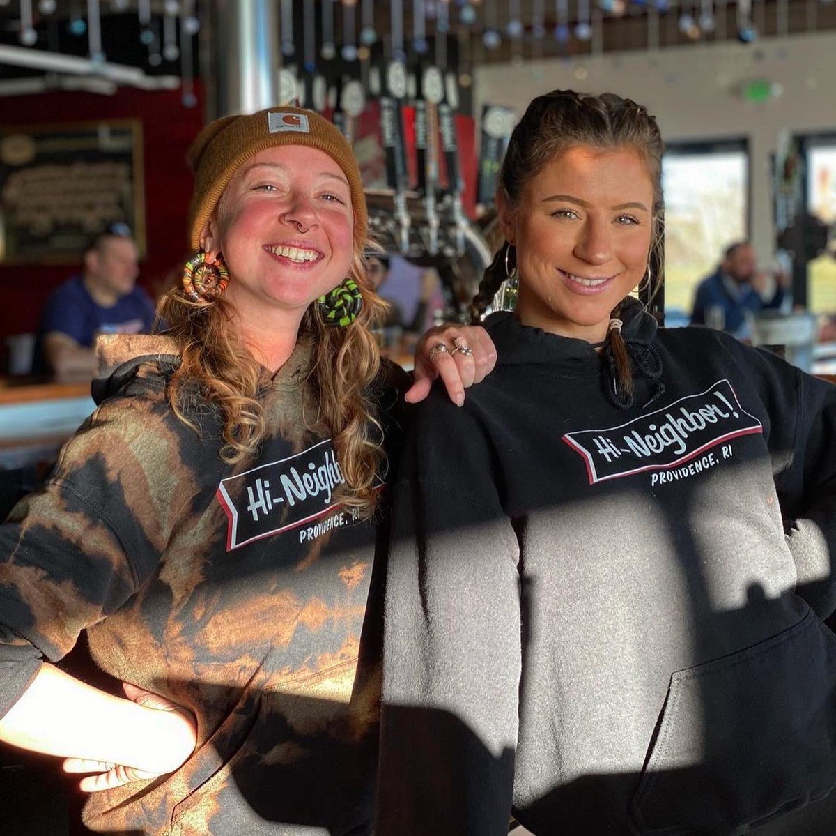 Gansettbeer's tweet image. Day TWELVE of ‘Gansett Christmas! We’re giving away two of our black (see right) Hi-Neighbor! Hoodies. RT and Follow to win!