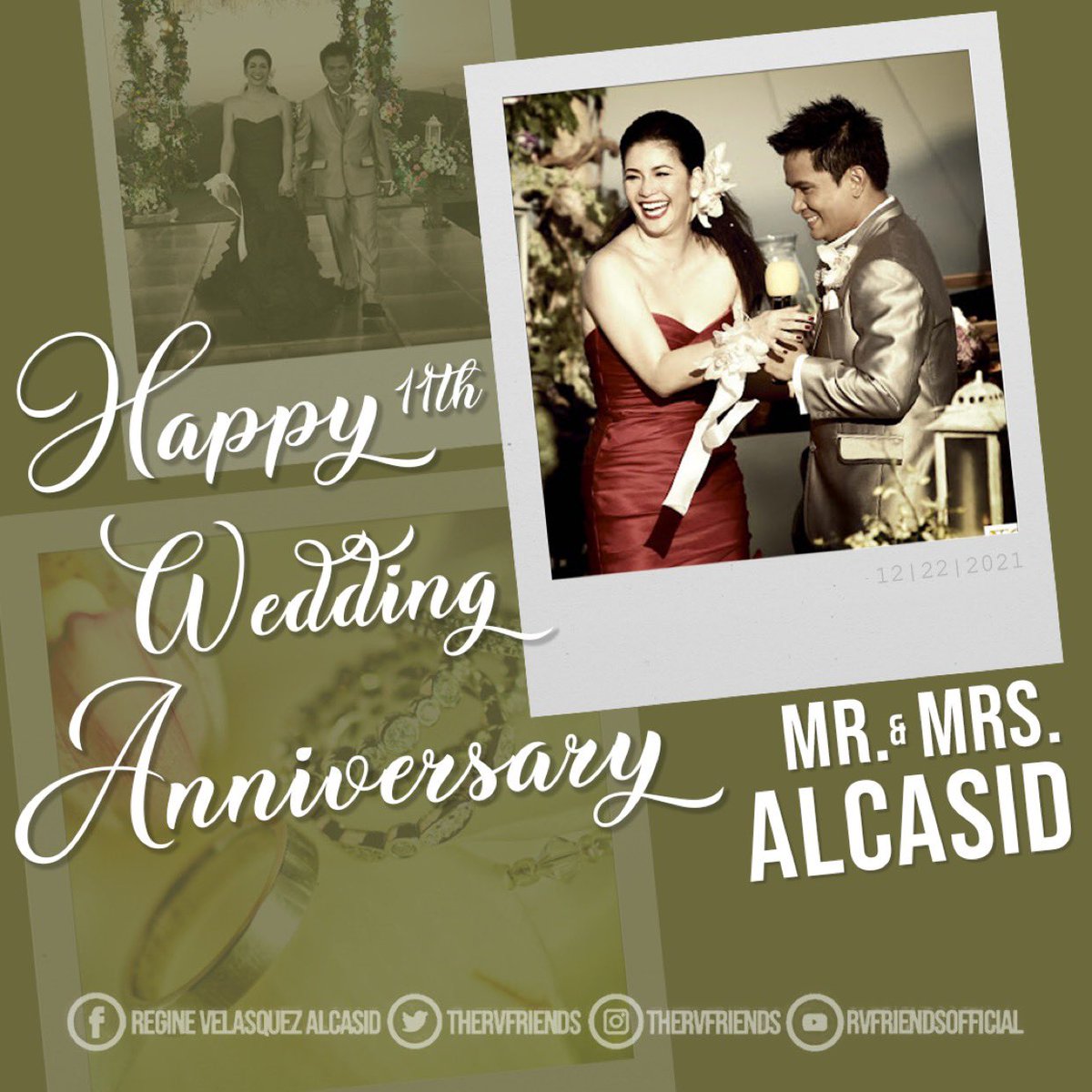 TheRVFriends's tweet photo. Happy 11th Wedding Anniversary Ate @reginevalcasid &amp; Kuya @ogiealcasid. We love you! 🥰💐❤️ https://t.co/HjaDKqqQZ2