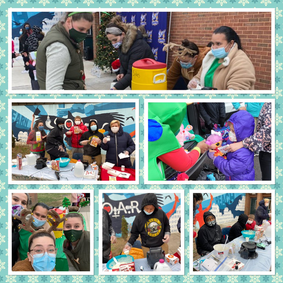 MPEMS220's tweet photo. We had a grand time at our Winter Wonder Lot! Our Morrell Park families received resources while sipping hot cocoa and enjoying mini waffles as Santa mingled with everyone. We are ready for the Holiday Season! @BaltCitySchools https://t.co/ItJGE9X6tL