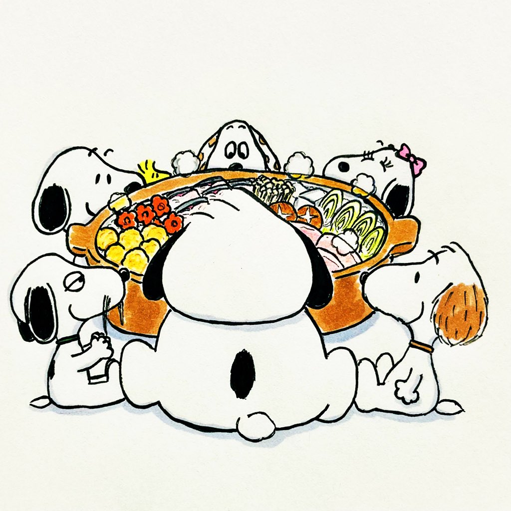 Wlfa Snoopy Day300 ちゃんこ鍋を食べるオラフ 100日後も食べるオラフ アナログイラスト T Co Ykvsevgmmq Twitter