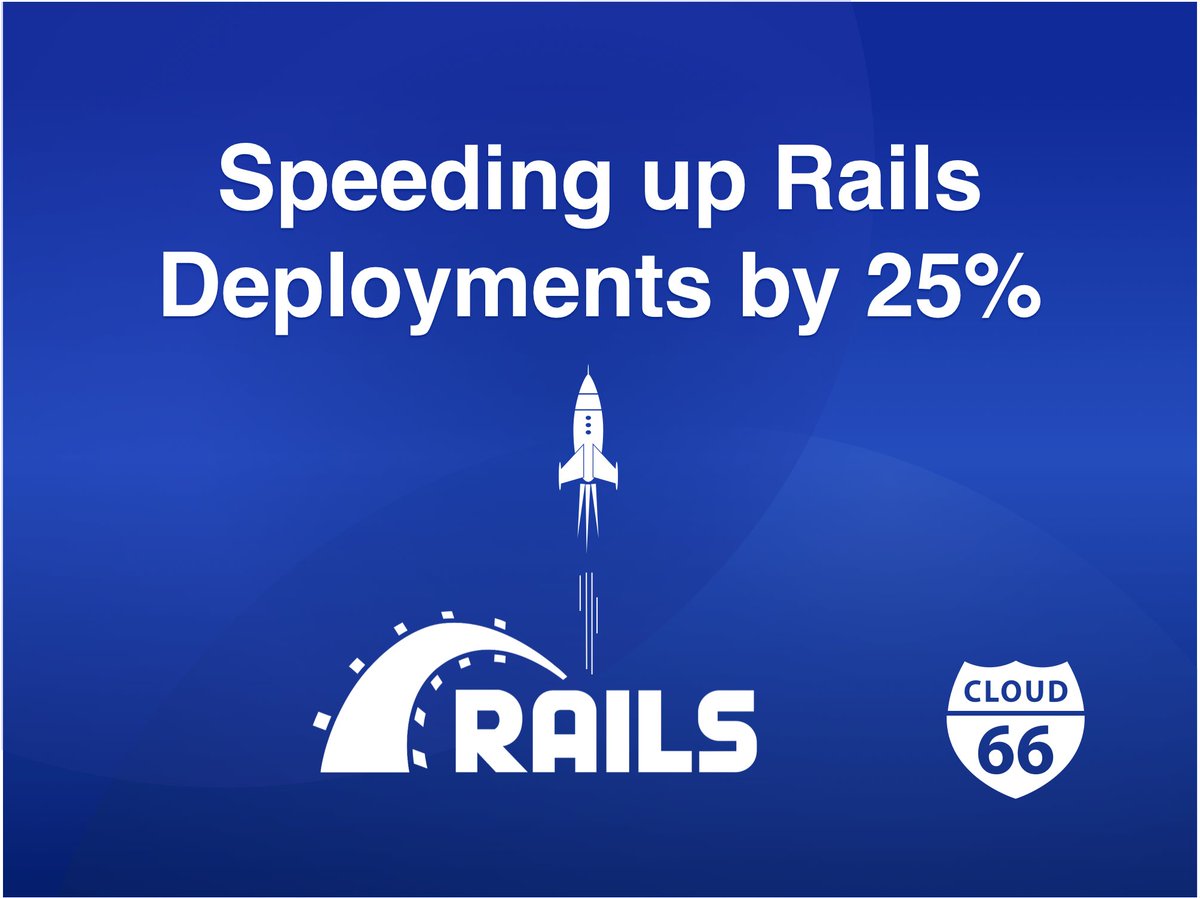 cloud66's tweet photo. 🏎 Speeding up Rails Deployments by 25%         
https://t.co/Z0wNMENOjB #Rails #Cloud66 #Cloud66forRails https://t.co/pMfmEE00tR