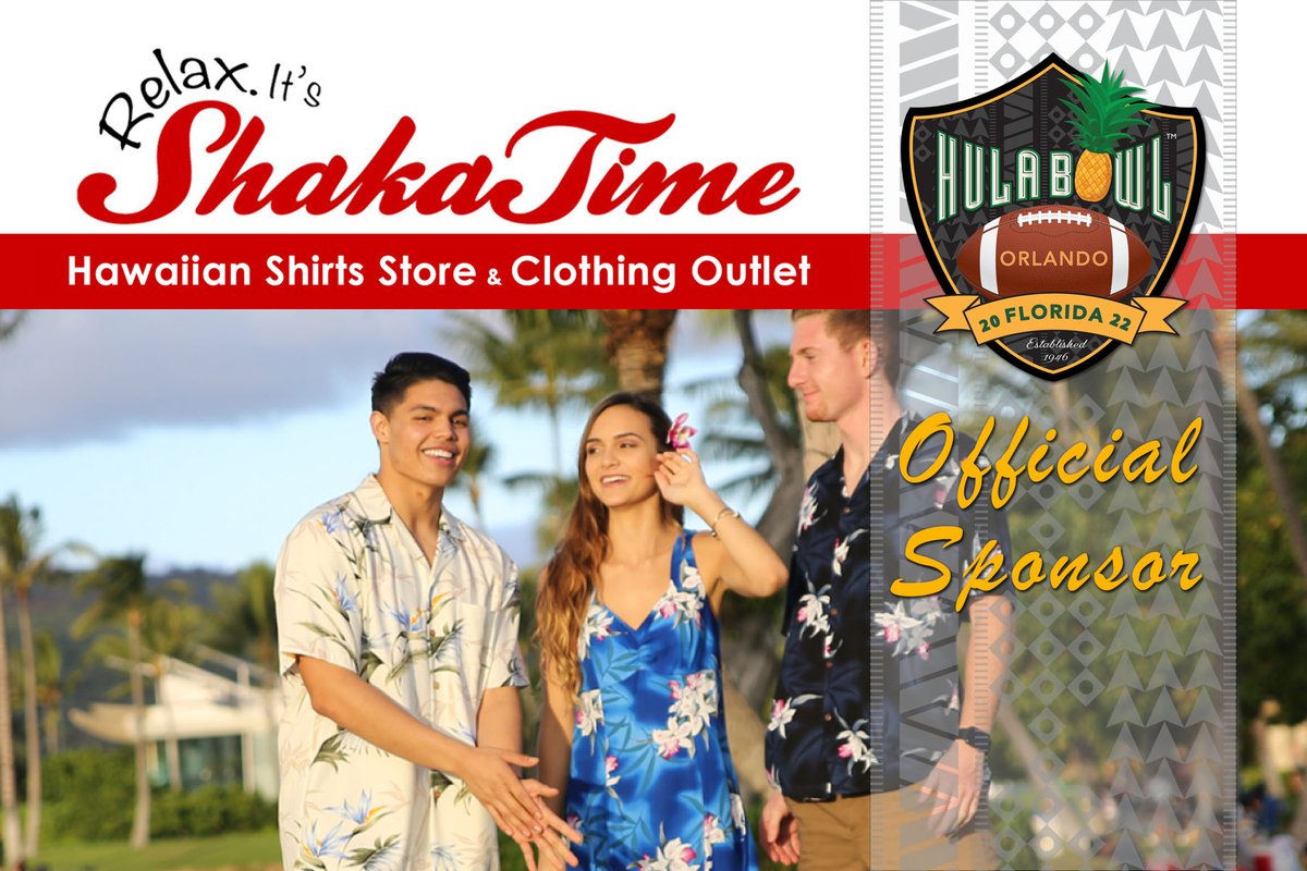 Hula_Bowl's tweet photo. We are really excited to announce Shaka Time as an Official Sponsor of the 2022 Hula Bowl! Providing our Hawaiian Shirts . . keeping that Aloha spirit with the Hula Bowl! 

#hulabowl #shakatime #sponsor #hawaiianshirts https://t.co/ION2fNH05b