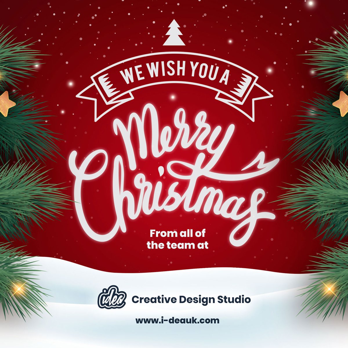 The Idea Creative Design Studio team would like to wish you a Merry Christmas and best wishes for the New Year! 
_
 
Our Christmas opening times are as follows:
 
Out of the office from:
Thurs 23rd Dec 2021 - 5:00pm
 
Back in the office from:
Tue 4th Jan 2022 - 9:00am
 
Thank you