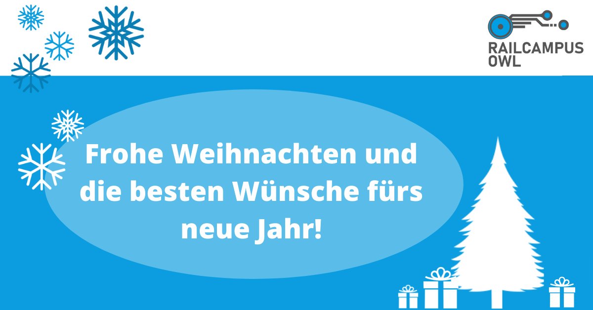 railcampus's tweet photo. Wir wünschen Ihnen allen ein frohes Weihnachtsfest 🎄🎅 und ein glückliches, erfolgreiches, neues Jahr🍀 Für unseren RailCampus OWL wird das ein besonderes Jahr!
Wir möchten uns vor allem bei unseren Projektpartnern für die gute Zusammenarbeit bedanken! #railcampusowl #railway https://t.co/y6eCTIlTCa