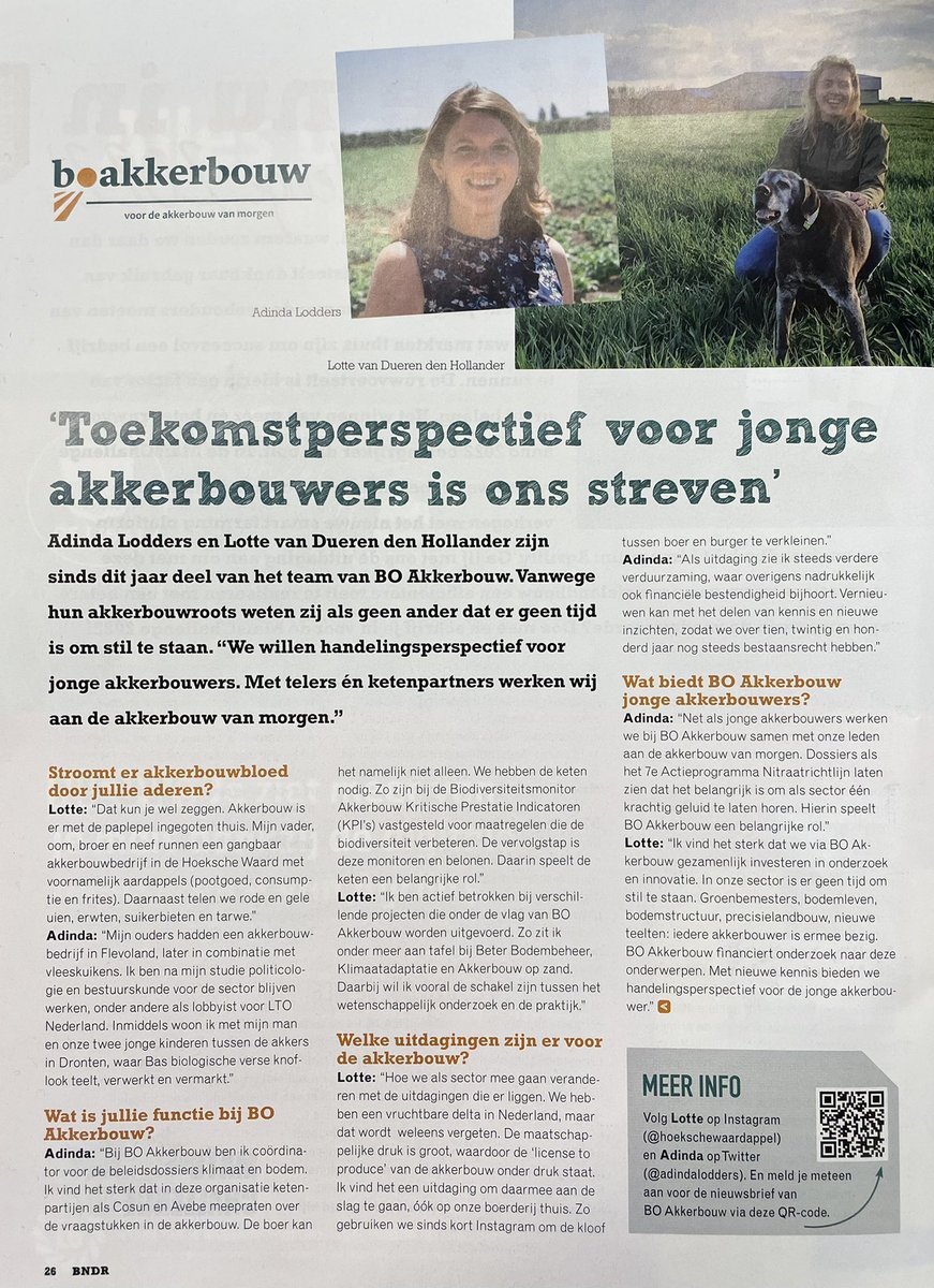 Deze maand staan mijn collega’s <a href="/Lottevddh/">Lotte van Dueren den Hollander</a> en <a href="/AdindaLodders/">Adinda Lodders</a> in de BNDR van NAJK 👇