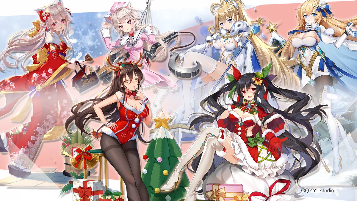 イラスト及びモデル素材配布クリスマス特別篇！！今回のメンバーはキング·ジョージ5世、デューク·オブ·ヨーク、ヴァンガード、エンタープライズとヴェスタルの5人です！（商用利用は禁止です）（スキンモデルはデフォルトモデルと合わせて使用してください）

配布先：drive.google.com/drive/folders/…