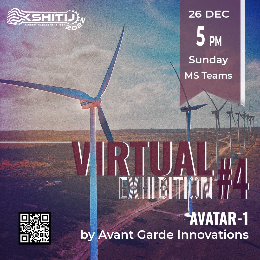 ktj_iitkgp's tweet photo. Kshitij,IIT Kharagpur is delighted to share its fourth virtual exhibition on Avant Garde Innovations,  AVATAR-1,a highly affordable Small Wind Turbine.

Join us for the exhibition on December 26th at 5:00 PM,to register visit : https://t.co/U3czD3E4Va

#ktj2022 #virtualexhibition https://t.co/4zAI6mJdFA