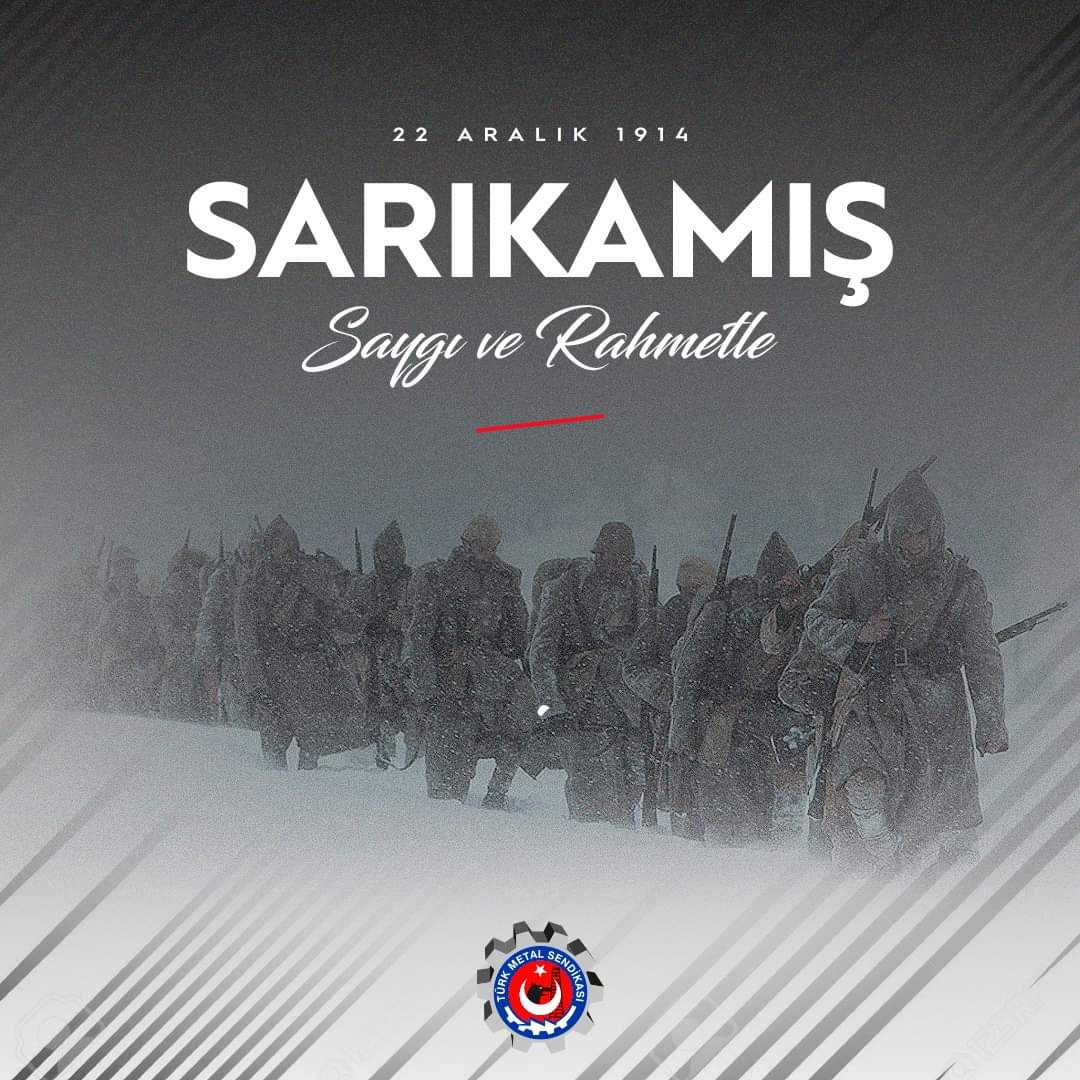 Sarıkamış Harekatı'nın 107. yıl dönümünde vatan uğruna canlarını feda eden kahramanlarımızı saygı minnet ve rahmetle anıyoruz.