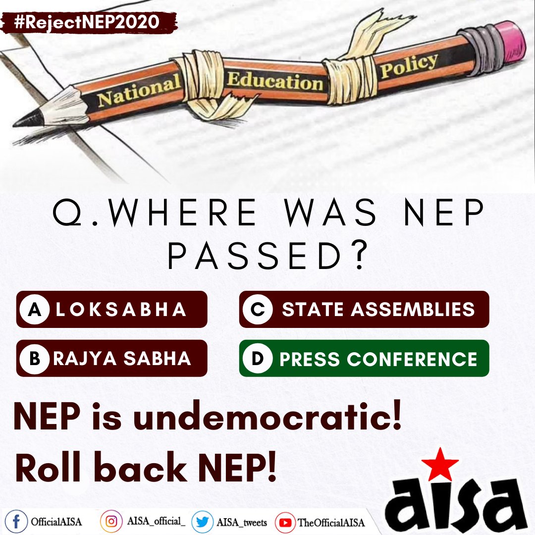 NEP is undemocratic!
Roll back NEP!

#RejectNEP2020