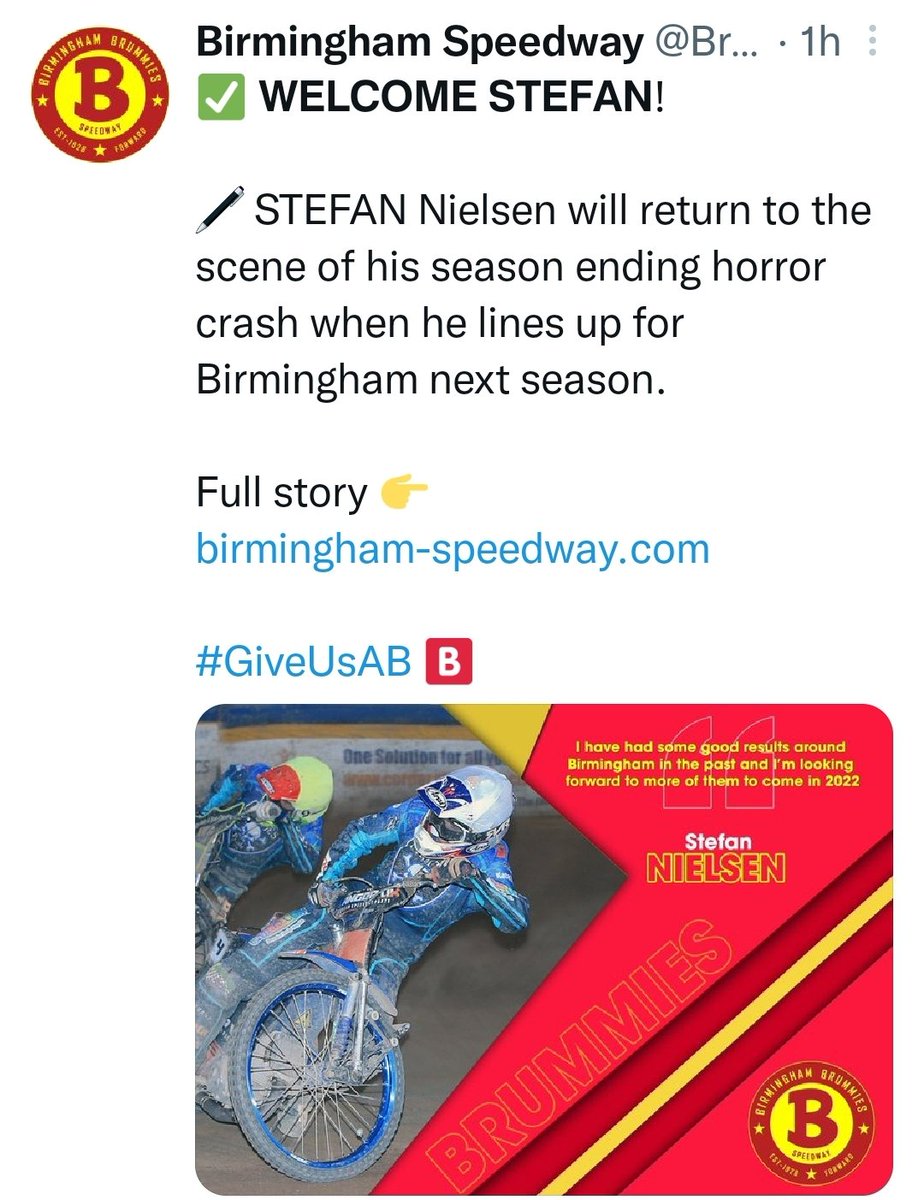 NoSpeedway's tweet photo. #welcomeStefan https://t.co/lalaN7PjBB
