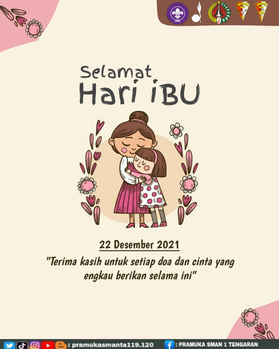 Pramukasmanta1's tweet photo. Oh bunda ada dan tiada dirimu kan selalu ada di dalam hatiku"

Teruntuk para ibu hebat di seluruh penjuru Indonesia, Anda semua hebat. Tak cukup ucapan terima kasih kami untuk para ibu 🤗🤗

Selamat Hari Ibu 😊
#pramukasmanta#hariibu#ibuhebat#selamathariibu https://t.co/Uq9xLAMs6G