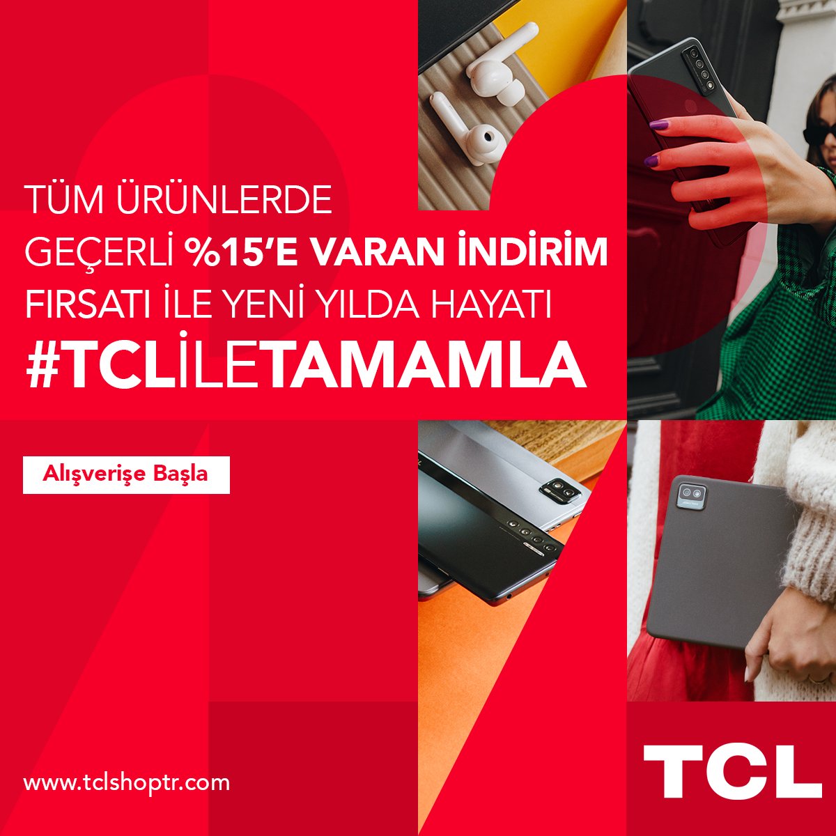 Yeni yıla özel tüm ürünlerde %15’e varan indirim fırsatı şimdi tclshoptr.com’da! Alışverişe başla, yeni yılda hayatı #TCL ile tamamla…
Kampanyamız 9 Ocak tarihine kadar geçerlidir ve adetlerle sınırlıdır.