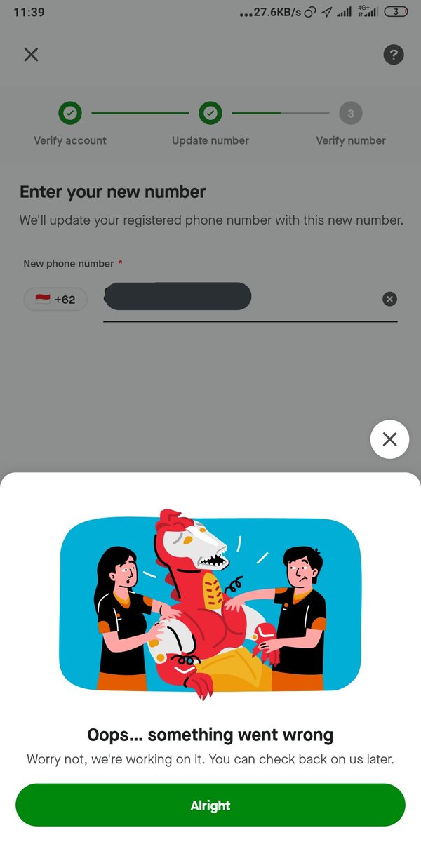 zikrizik354's tweet photo. @gojekindonesia Boleh di bantu ga min, sayaa mau uodate nomor hp karena nomor yg lama suddah kadaluarsa tapi pas di tahap terakhir mau memasukan nomor yg baru malah keluar pemberitahuan ini, padahal ssudah di coba di bbrp hp jawabannya sama. Thx https://t.co/7RlfrUwFyk