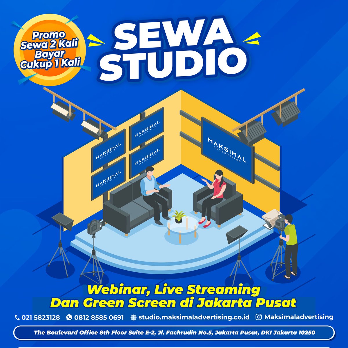 ilmannafian46's tweet photo. Sambut Hari Ibu 22 Desember, Maksimal Advertising menggelar promo dengan membayar satu kali dan bisa Sewa Studio 2 Kali. 
.
#MaksimalAdvertising #sewastudiowebinar #SewaBillBoard https://t.co/bLZrQTmnHr