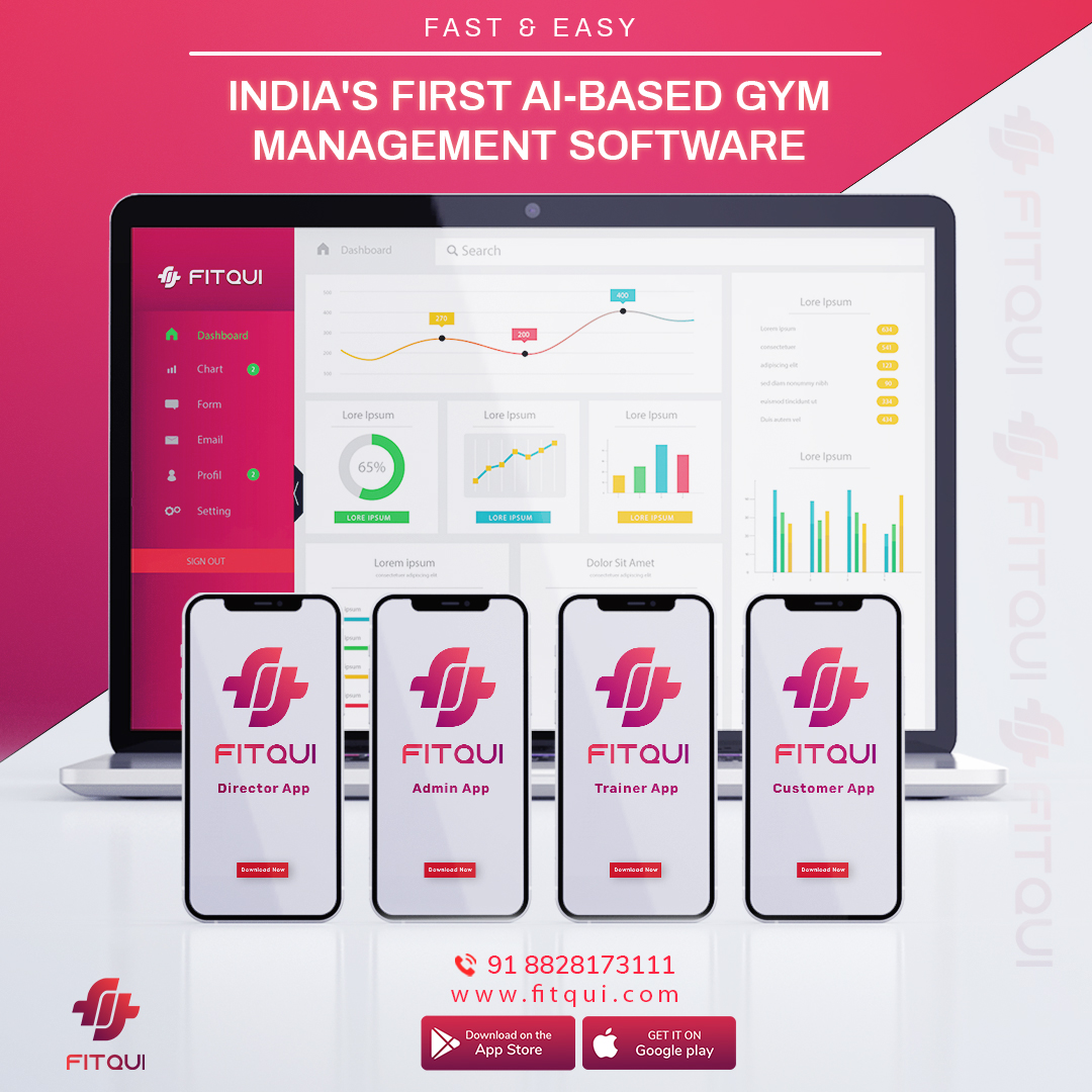 FitquiL's tweet photo. #Fitqui India's First AI Based Gym Management Software With Admin Panel &amp; 4 Different type of app For Director , Admin, Trainer &amp; Customer

⚡Fitqui provides an ecosystem for Gym Owners, Users &amp; Trainers on AI based tech platform with custom made solution. https://t.co/sOy7dbzoN3