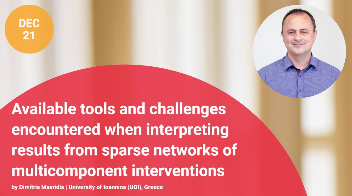 COMPAR-EU (@compar_eu) on Twitter photo What are the available tools and challenges encountered when interpreting results from sparse networks of multicomponent interventions?😊
Read more in our new blog article 👏 by <a href="/dimi_mavridis/">Dimitris Mavridis</a> <a href="/UOIResComm/">UOIResearchCommittee</a>
➡️bit.ly/3pjjPFj What are the available tools and challenges encountered when interpreting results from sparse networks of multicomponent interventions?😊
Read more in our new blog article 👏 by <a href="/dimi_mavridis/">Dimitris Mavridis</a> <a href="/UOIResComm/">UOIResearchCommittee</a>
➡️bit.ly/3pjjPFj