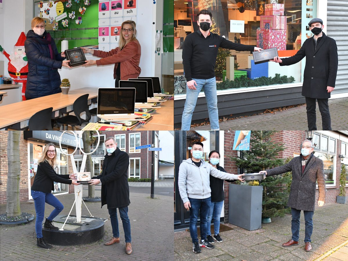De huidige lockdown heeft impact op ons allemaal, maar met name ook op horecaondernemers, winkeliers van niet-essentiële winkels, scholen en zorgcentra. Om hen een hart onder de riem te steken, gingen b en w langs met wat lekkers, passend bij deze tijd van het jaar.