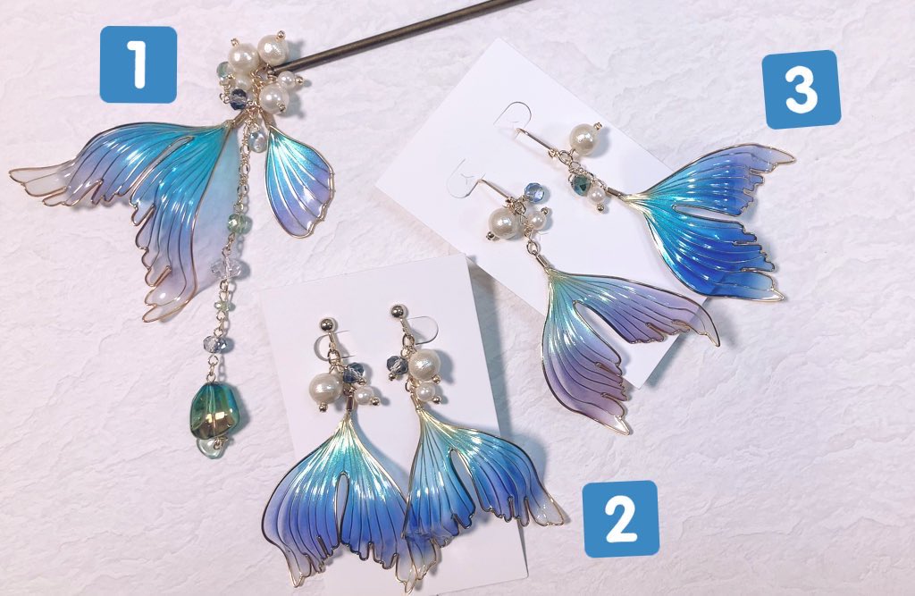 mocha_floresta's tweet photo. 【B品プレゼント企画🎁③】
クリスマス企画としまして人魚のヒレB品を合���3名様にプレゼントいたします。
このツイートは③の耳飾り募集です。
只今より24日23:59までの応募受付、クリスマスの25日に抽選発表いたします
◉このツイートをRTで応募完了
◉抽選後、当選者にはツイート後DMでお知らせです https://t.co/e3G2UwzQp6