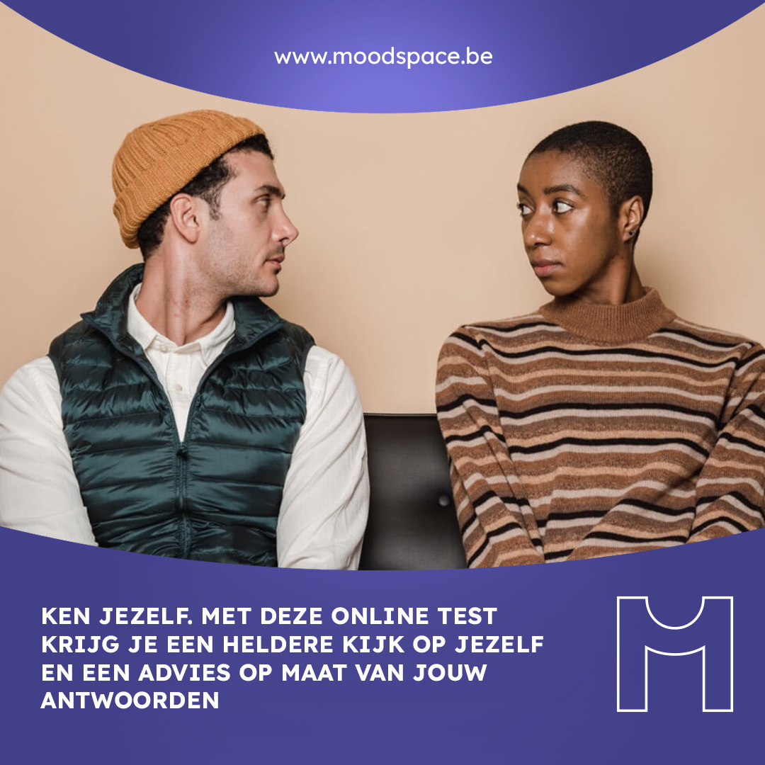 MoodSpace is een plek voor studenten. 
Doe de zelftest en werk ook mee aan de verdere ontwikkeling van zelftests en feedbackrapporten via onze wetenschappelijke studie.
Jouw unieke kans om MoodSpace als student mee verder vorm te geven.
moodspace.be/nl/test-jezelf
