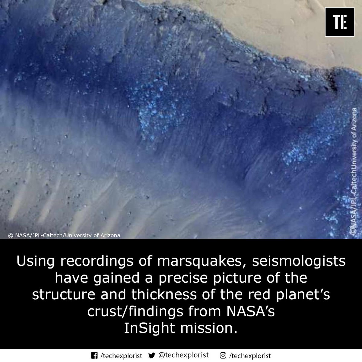 TechExplorist's tweet image. Mars crustal thickness determined for the first time.
#marscrustal #seismologist #nasaınsight #marsquakes #redplanets #science #physics #techexplorist