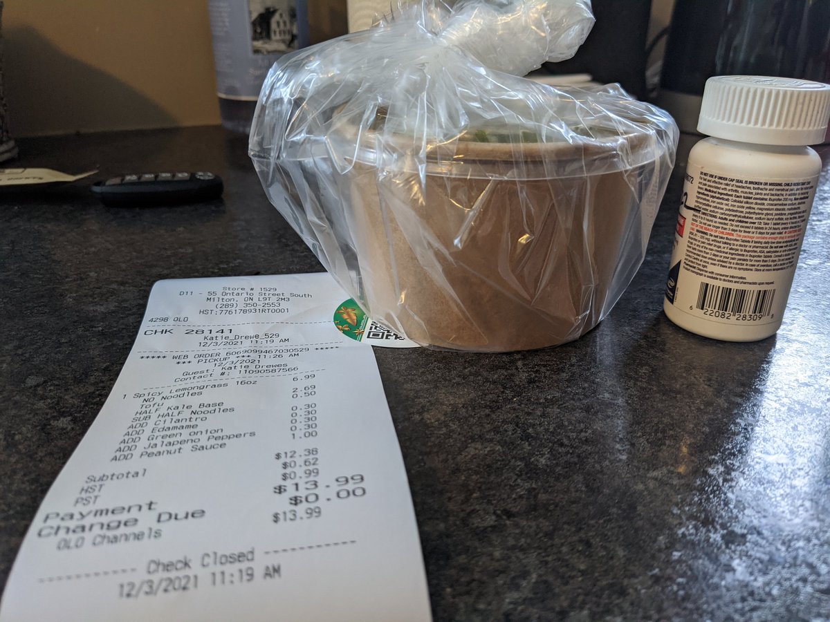 Seriously <a href="/freshii/">Freshii</a> ??  This teeny container of soup came to $13.99.  I was absolutely blown away, and called the restaurant thinking it was a mistake... Nope.  Soup volume approximately 1 cup. Small pill bottle for comparison. #ripoff #pricegouging #freshii #freshiisoup