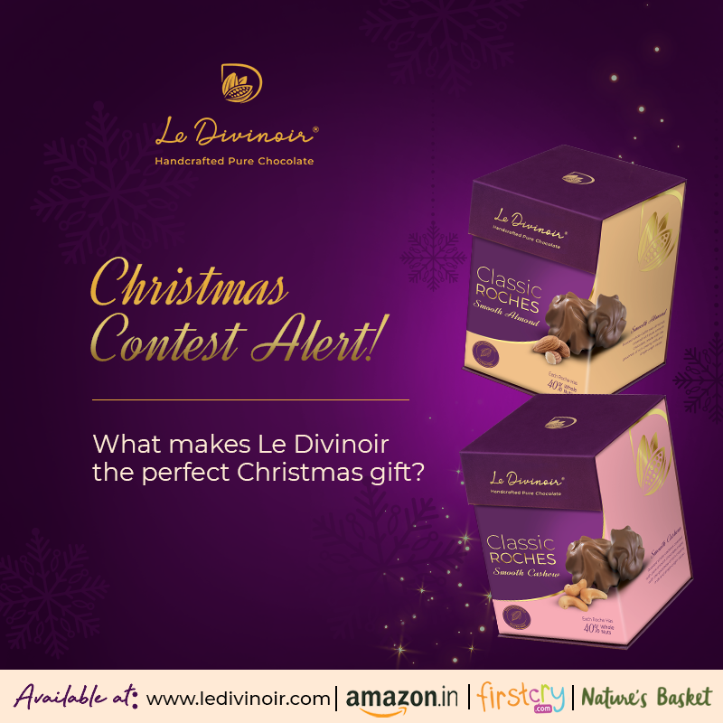 LeDivinoir's tweet photo. Tell us what makes our chocolates the perfect gift for creating and sharing special moments and stand a chance to win a delightfully pure gift.
visit Facebook page to know the rules

#ledivinoir #madewithlove #contestalert #ChristmasContest https://t.co/ZdPwBEcBSt