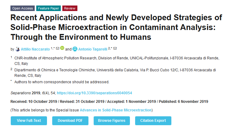 Sep_MDPI's tweet photo. #mdpiseparations 👍#higlycited Article
📄Title: Recent Applications and Newly Developed Strategies of Solid-Phase Microextraction in Contaminant Analysis
👉Link:https://t.co/HjQnEf0yIE
@alchimista05
#SPME #airanalysis #chromatography #massspectrometry #ultratraceanalysis https://t.co/8obL93V3ly