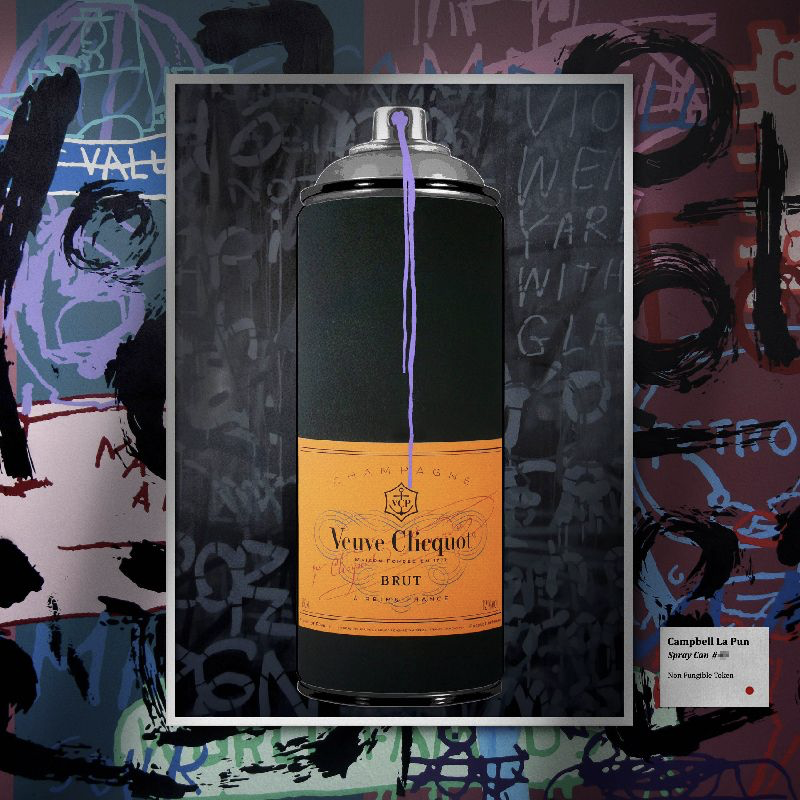 blkchainmermaid's tweet photo. Limited collection of 1,111 unique Spray Cans by @campbelllapun is over 50% minted! I'm manifesting this @VeuveClicquot beauty for the reveal! Join @Museum_Refined discord to mint yours! #campbelllapun #museumrefined #spraycans #NFTdrop #nftart #NFTartist https://t.co/rGFNDQ5vFD