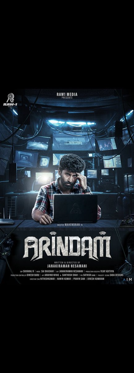 silverscreenin's tweet photo. The first look poster of @Actor_Mahendran 's #Arindam is out now!

@raw1media | @directorjohn5 | @SaiBhaski | @shivarajr_offl | @vijayadithya_ | @Dineshbabu_Offl | @RJ_Ananthi | @AananyaMani | @Actor_ArulDass |  @actor_saideena https://t.co/tc963JwcVU