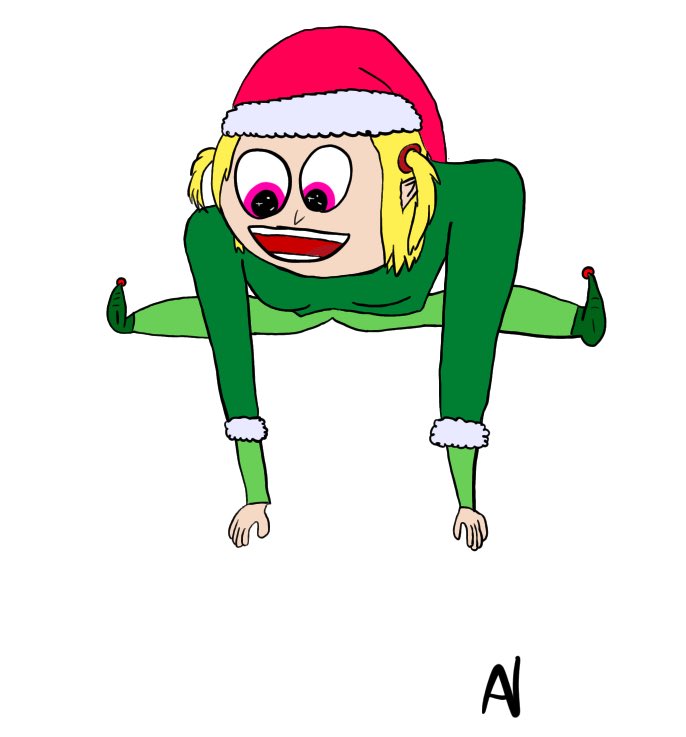 drawndustrys's tweet image. I made some elves! This is Ednia and Tinkle. Ednia is the shy, intelligent, undaring elf who just wants to make toys for Santa then go home to relax and draw doodles by the fireplace, while Tinkle is spunky, acts before she thinks, and wants to meet and befriend many people.