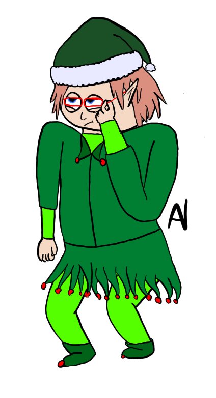 drawndustrys's tweet image. I made some elves! This is Ednia and Tinkle. Ednia is the shy, intelligent, undaring elf who just wants to make toys for Santa then go home to relax and draw doodles by the fireplace, while Tinkle is spunky, acts before she thinks, and wants to meet and befriend many people.