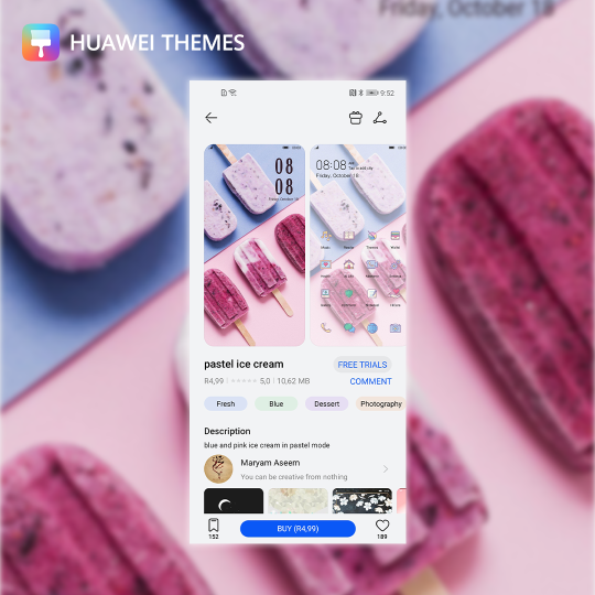 HMS_SSA's tweet photo. Let’s play a game! Name 3 Themes that have ice- cream in the imagery and be in the line-up to get a shoutout on our platforms. 😎
#SummaWithHUAWEI #HUAWEIThemes
Link: https://t.co/ipIaidLdBX https://t.co/UkxFJEnIqR