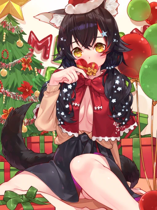 Miory Christmas 🎄
大神ミオ Ookami Mio クリスマス

#みおーん絵 