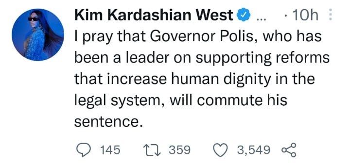 cantalo_TV's tweet photo. @KimKardashian dedica varios tuits al cubano #RogelAguileraMederos. Entre otras cosas, la influencer pide al gobernador de Colorado, Jared Polis, que intervenga conmutando la sentencia. https://t.co/Uw3qtTH6h3
