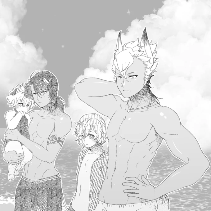 #twst_BL レオラギ&amp;ジャクエペ
※※年齢操作注意※※
再掲

水着回 