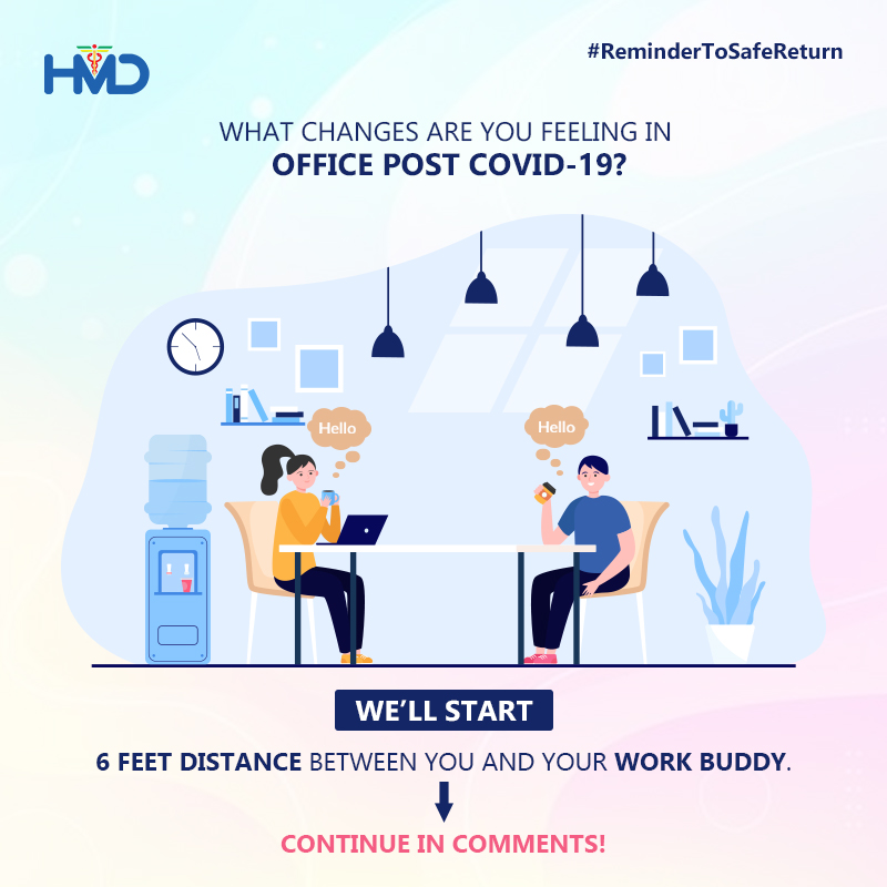 hmdhealthcare's tweet photo. #Returningtowork post-covid? #COVID19 has changed how workplaces operate. Let us know any changes you’ve noticed in your workplace post-covid in the comments.
#Covid19 #ReminderToSafeReturn #WorkplaceChanges #Comment
#ShareYourThoughts #SocialDistancing #PostCovidOffices https://t.co/OJFoDsLxpS