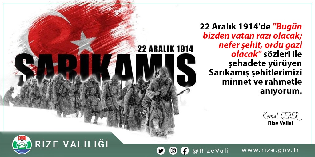 RizeVali's tweet photo. #22Aralık1914 tarihin en soğuk günü
"Bastığın yerleri "toprak" diyerek geçme, tanı,
Düşün altında binlerce kefensiz yatanı."
Kefenleri kar olan #Sarıkamış Şehitlerimizi saygı ve rahmetle anıyoruz.
#SarıkamışHarekatı
 🇹🇷 🇹🇷🇹🇷 https://t.co/vylarQXTde