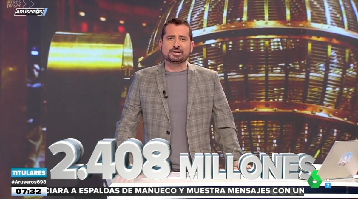 AruserosLaSexta's tweet photo. 🔴 ¡ARRANCAMOS #Aruseros697 deseándoos a todos mucha suerte en el sorteo de hoy! 🤑 https://t.co/0xeCWmeKcd