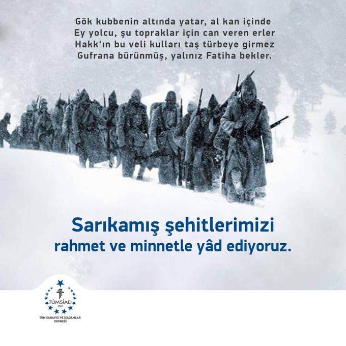 Bütün şehitlerimizi rahmet ve minnetle yâd ediyoruz.

#Sarıkamış